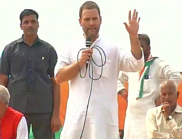 Rahul gandhi addressed farmers