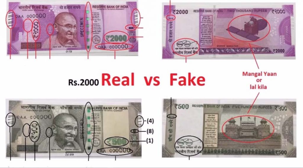 Identify Fake or Real 2000 500 New Note