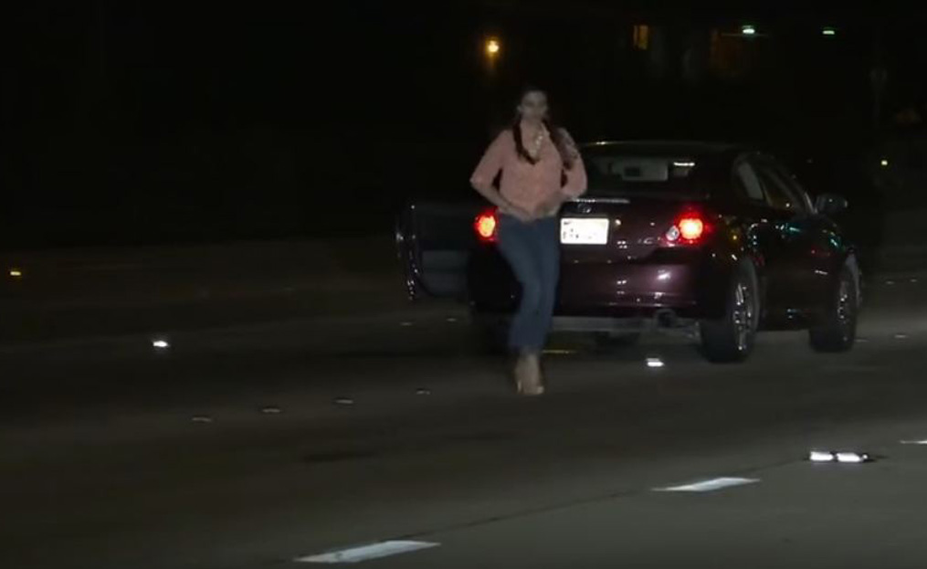 drunk girl on highway