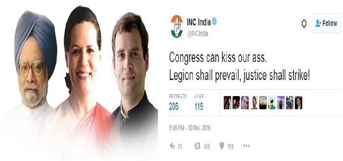 congress party twitter handle