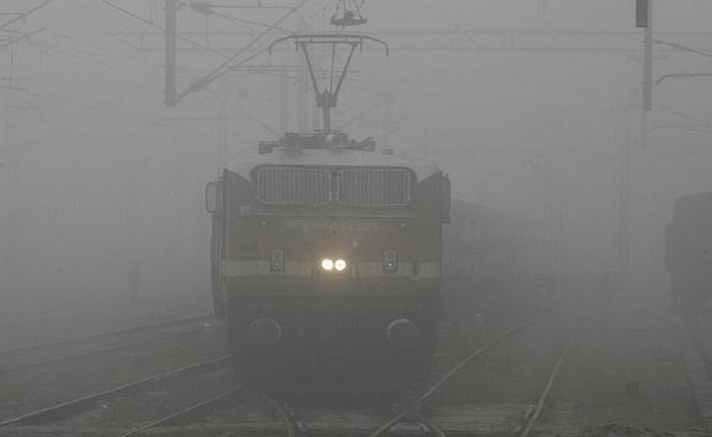 train in dense fog