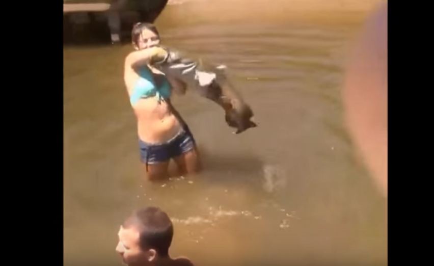 Girl Catches Fish Video