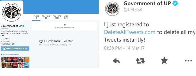 samajwadi government deleting tweets