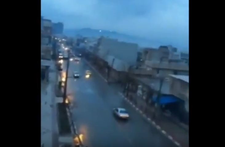 Lightning strikes moving car