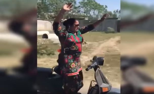 woman scooter dance