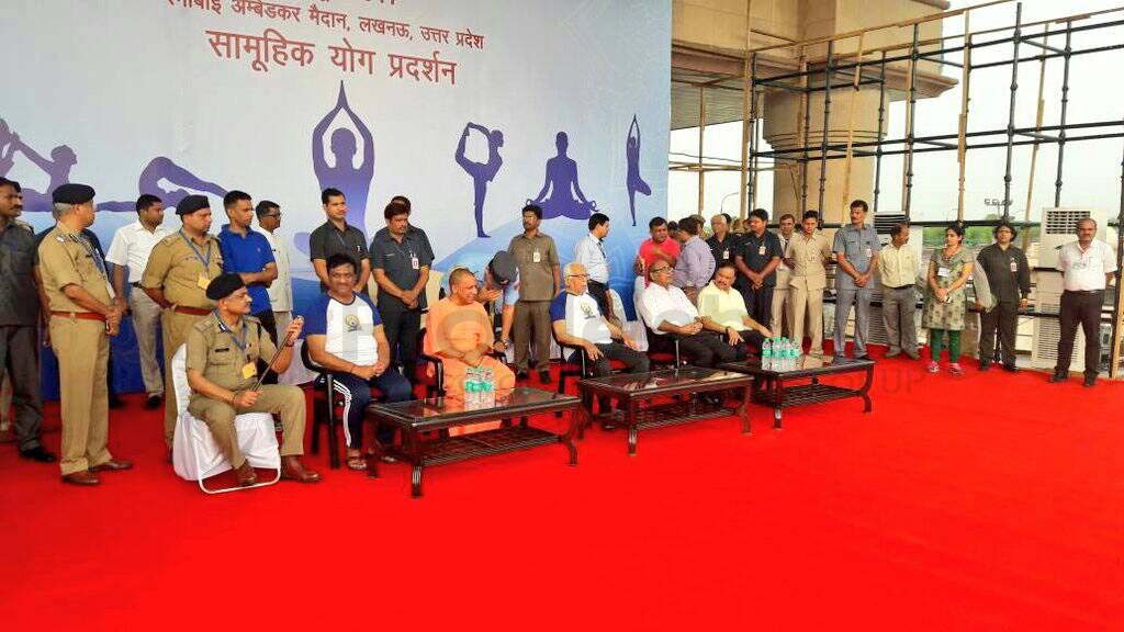 International Yoga Day rehearsal