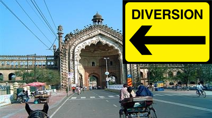 traffic diversion in lucknow