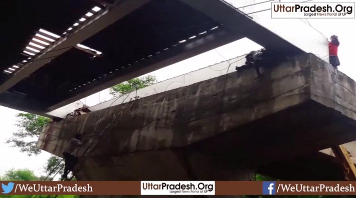 under construction railway bridge dropped near sasaram station