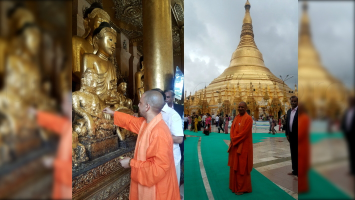 cm yogi vision buddha statue in mandalay during myanmar visit