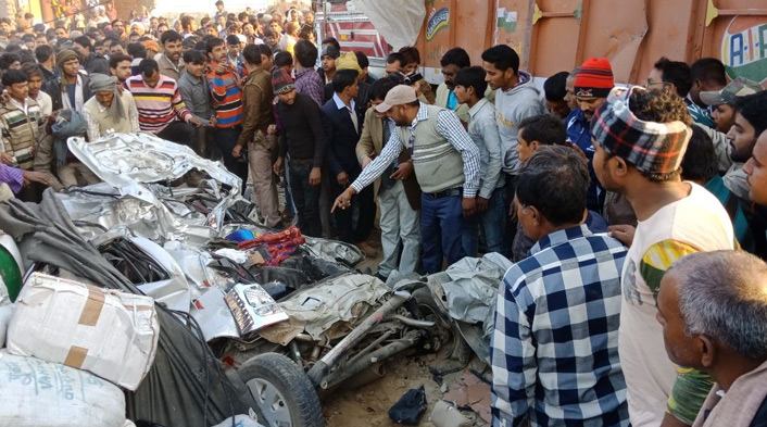road accident in firozabad: 13 people dead after truck loses control
