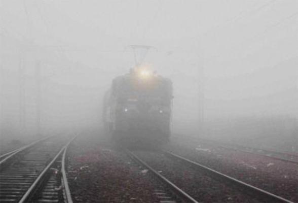 half dozen trains are late due to fog