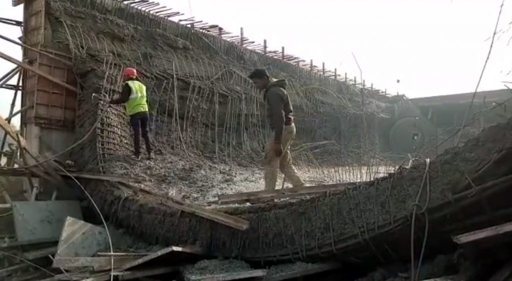 Mirzapur railway bridge collapse two workers injured
