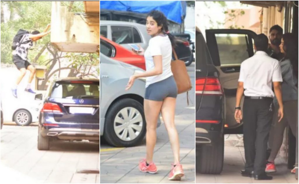janhvi and ishaan khattar spotted gym