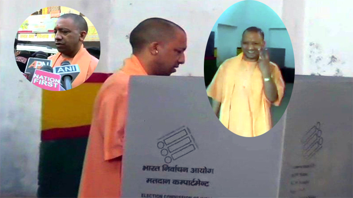 Yogi Adityanath casts his vote