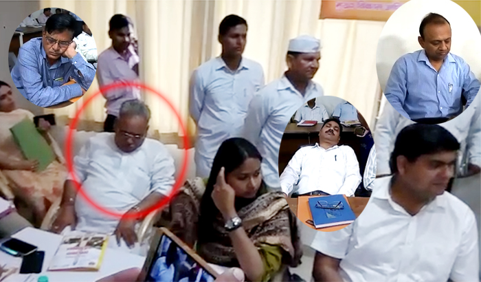 officers and leaders are sleeping in Siddhartha Nath Singh's meeting