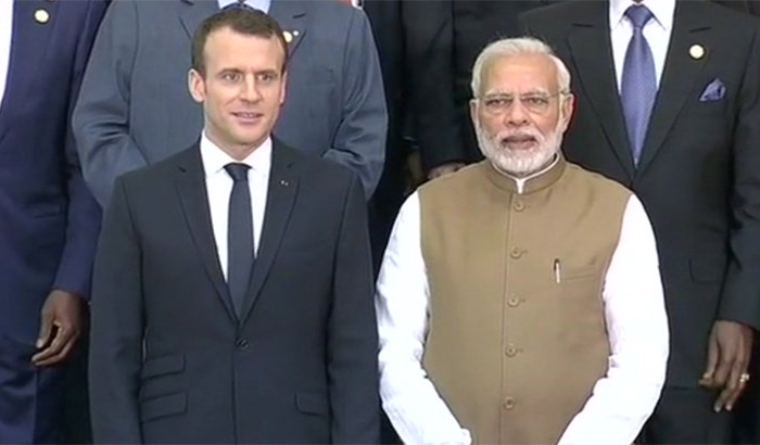 President of France, including Modi at the International Solar Alliance