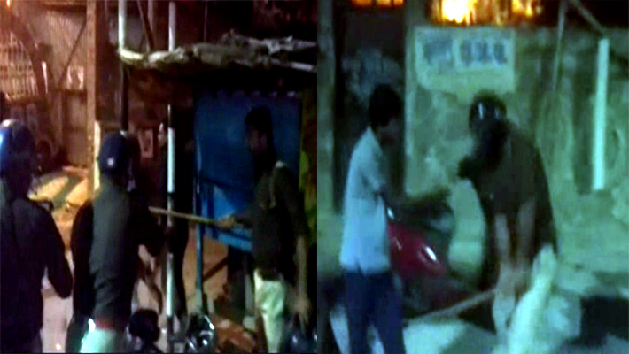 student died in road accident Police lathicharge on uncontrollable crowd