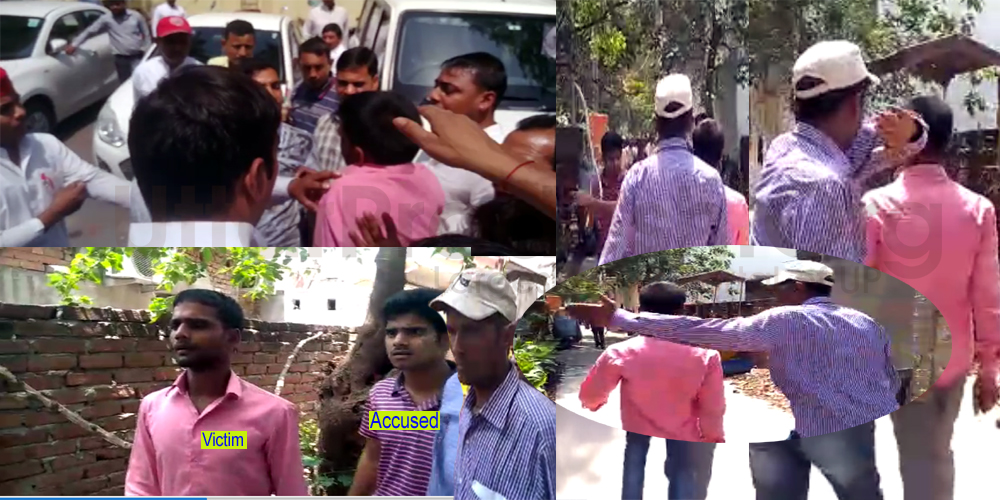 samajwadi party workers brutally beaten to man infront of sp office lucknow