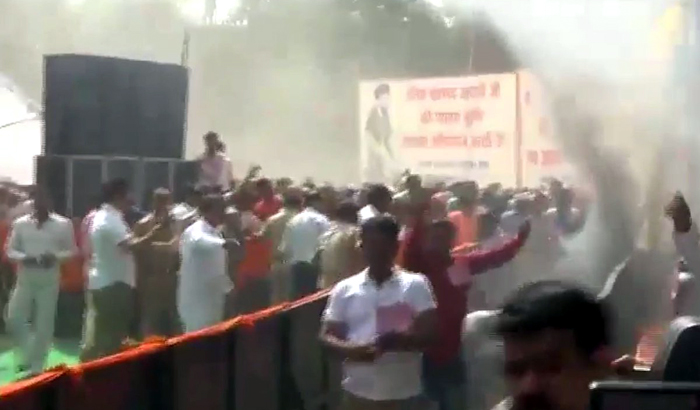 fire in cm yogi and Amit shah rally due to short circuit in raebareli