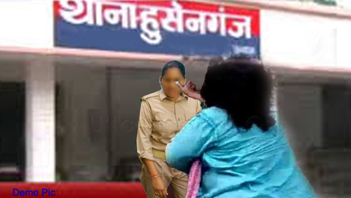 Lucknow: woman advocate slapped to female cop Hussainganj Kotwali