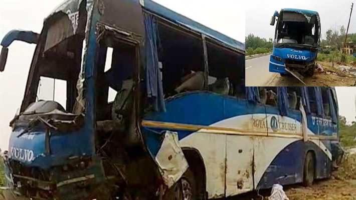 Volvo bus accident: two killed 15 injured in Bareilly