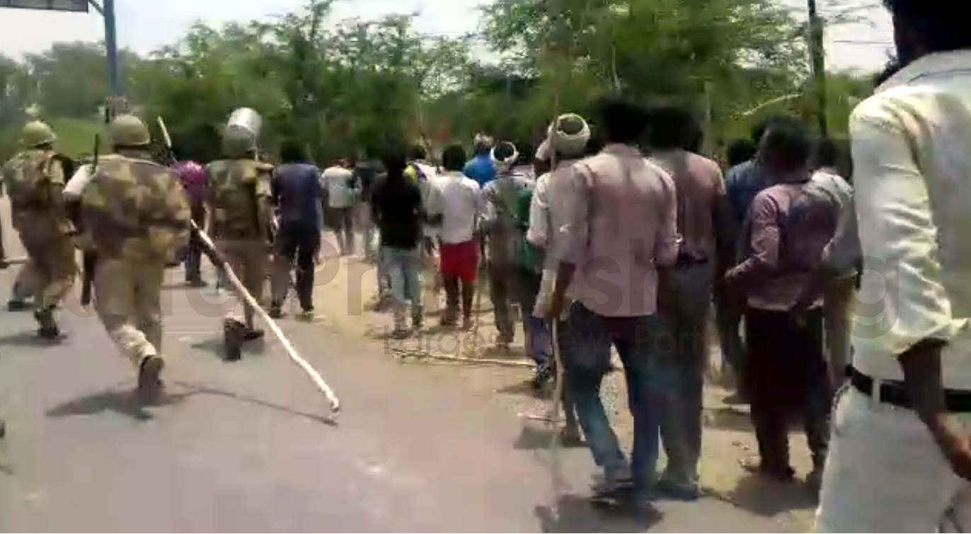sitapur: lathicharge villagers protest highway jam minor girl killed
