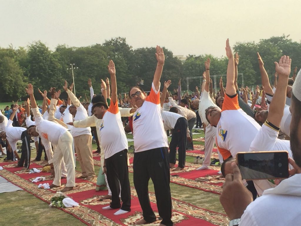 mahendra nath pandey banaras yoga day celebration