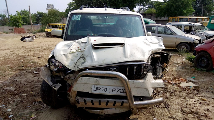 Lucknow: cop died one injured after scorpio hit in road accident near PGI