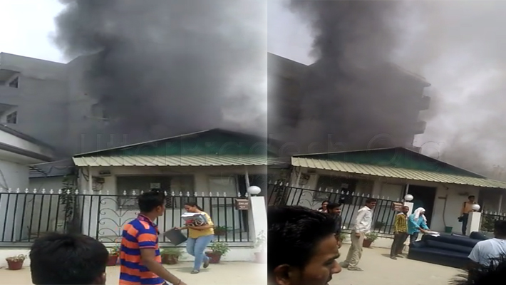 Noida: fire breaks out at Yadu Public School watch video