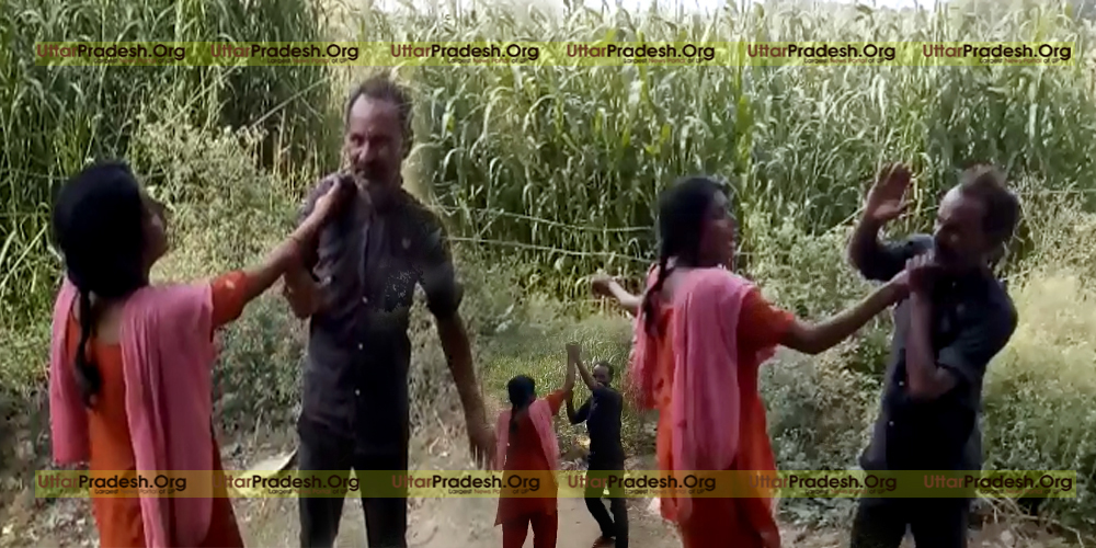 drunk husband wife beaten to each other in kachhauna hardoi watch video