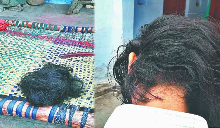 girls braid cut off once again in shamsabad agra district