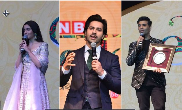 Bollywood's Favourite Karan, Alia And Varun Honoured At NBT Utsav 2018!!