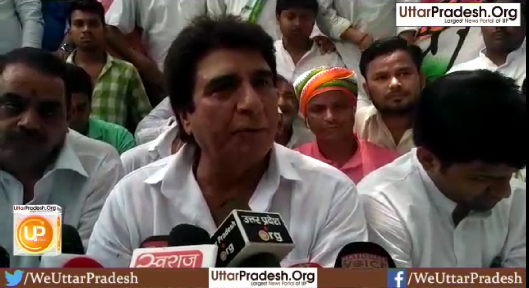 congress raj babbar protest against lathicharge on workers