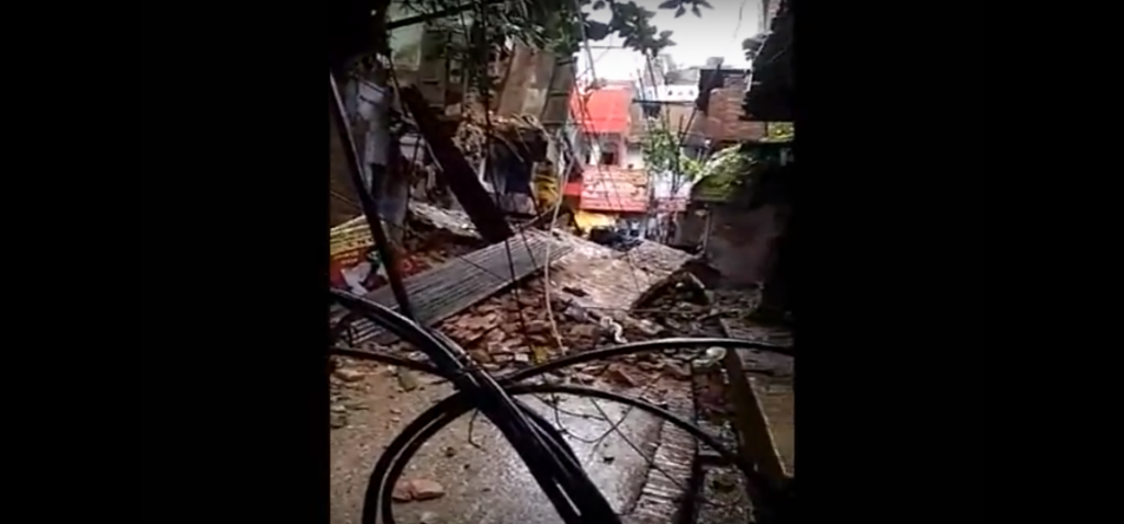 Building collapsed due to heavy rain. No casualty reported