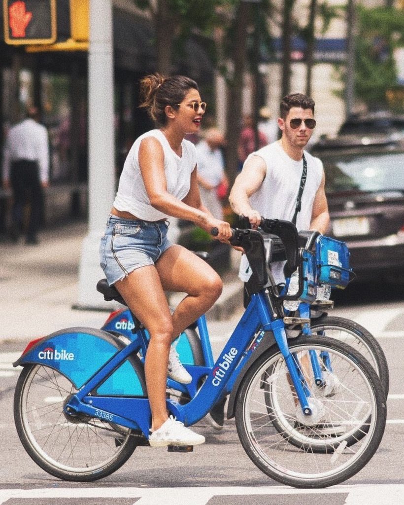 Priyanka Chopra and Nick Jonas was cycling in New York