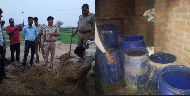 भोगनीपुर पुलिस ने छापे में पकड़ी 300 लीटर शराब