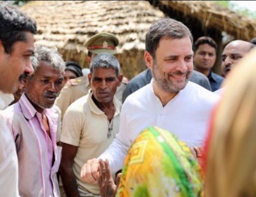 rahul gandhi amethi visit, attended a meeting with farmers at Tala village