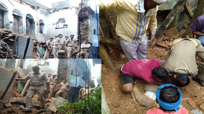 Five Building Collapses Four Killed Eight Injured due to Heavy Rain