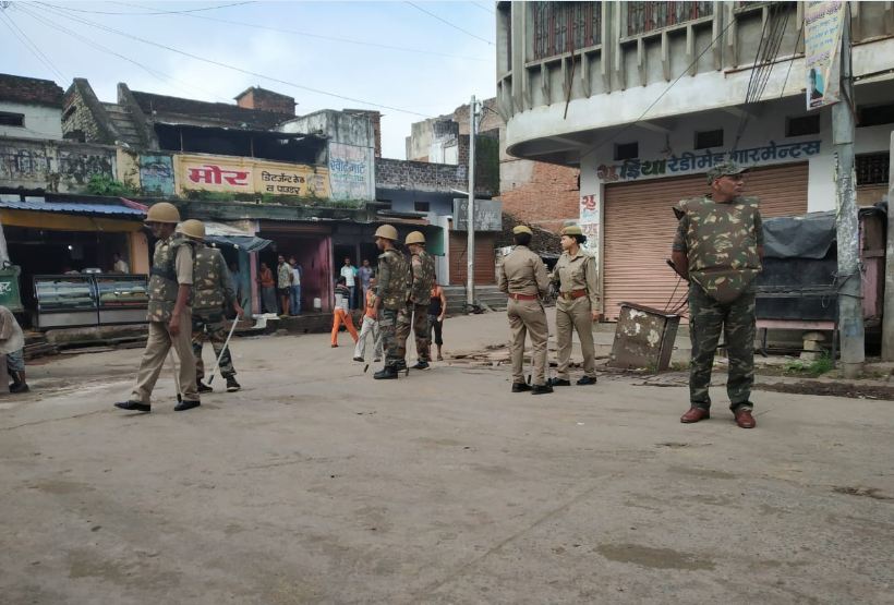 भारत बंद के एलान के बाद सुरक्षा के लिए भारी पुलिस बल तैनात