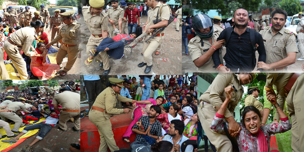 Assistant Teacher Candidates Unconscious During Lathicharge at Protest
