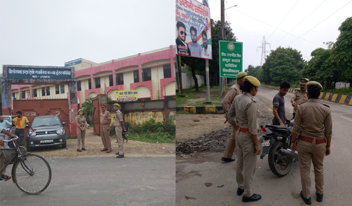 Lucknow Checking campaign run by the police near the school