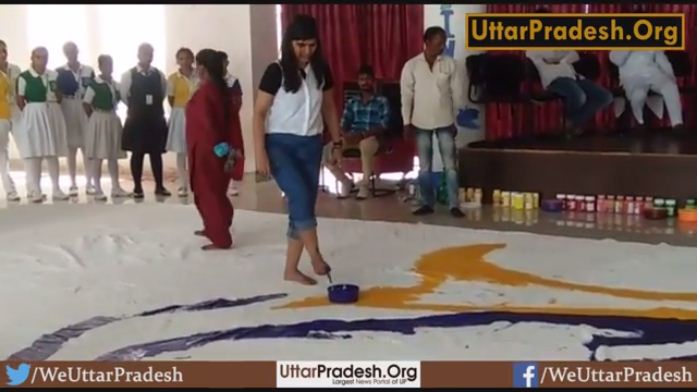girl painting with feet Will record name in Guinness World Record