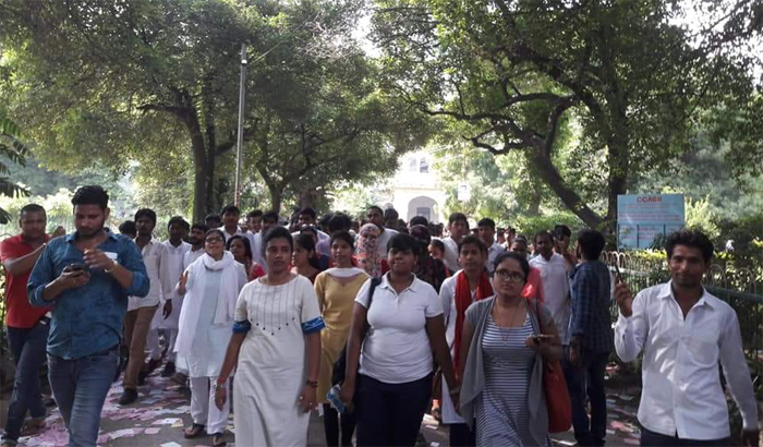 Allahabad: students did protest against Allahabad University VC