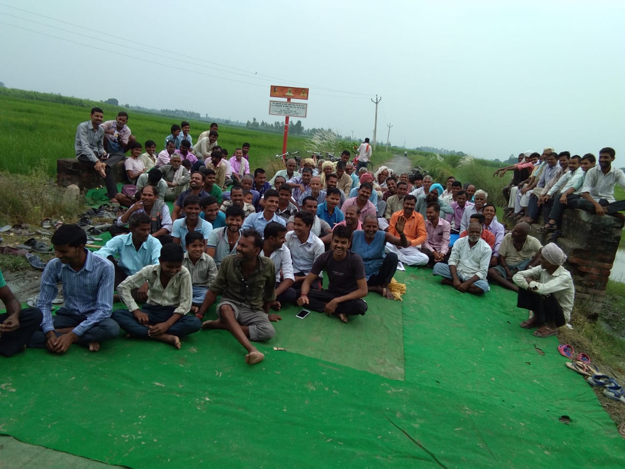 villagers sitting on hunger strike demanding road construction