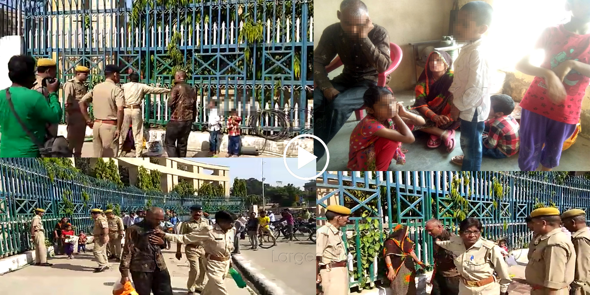 Husband Wife Attempted suicide with Four Minor Children by Self Immolation In front of UP Assembly Lucknow