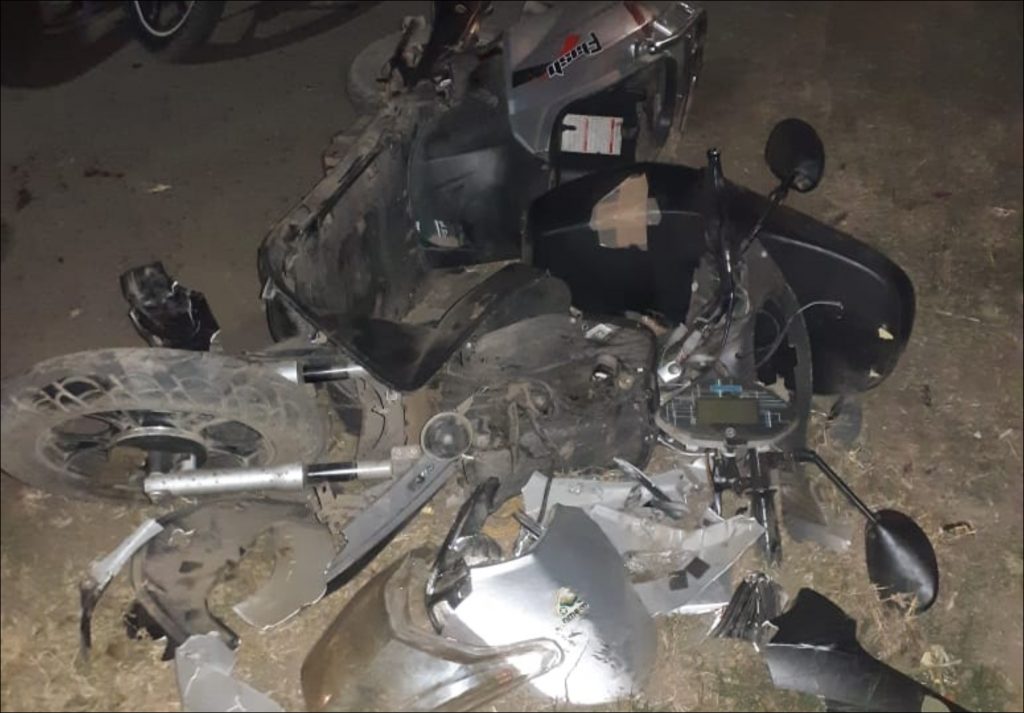 Police jeep collided with scooty one injured in Kanpur