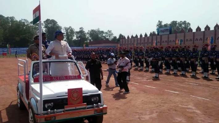 Rajnath Singh Salute Parade Rapid Action Force on RAF 26th Anniversary