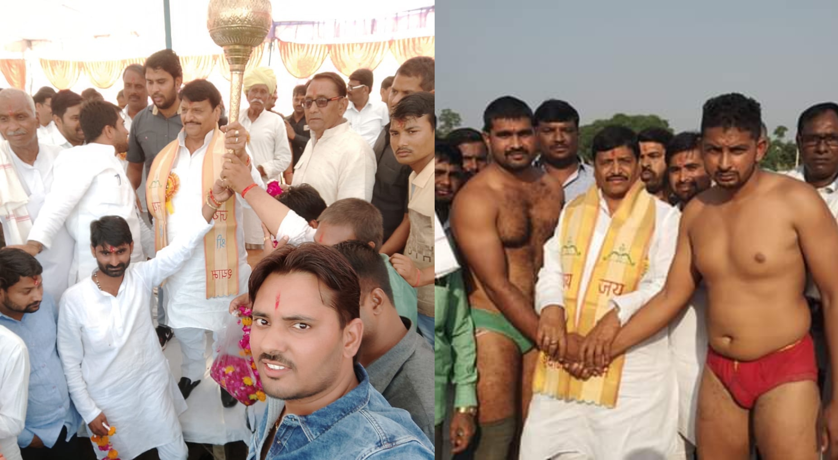 shivpal yadav inaugurates wrestling competition in etawah