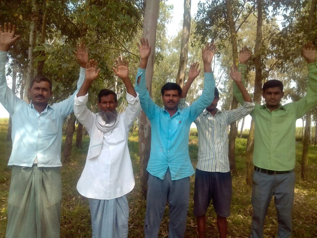villagers raised voice against illegal pond occupation