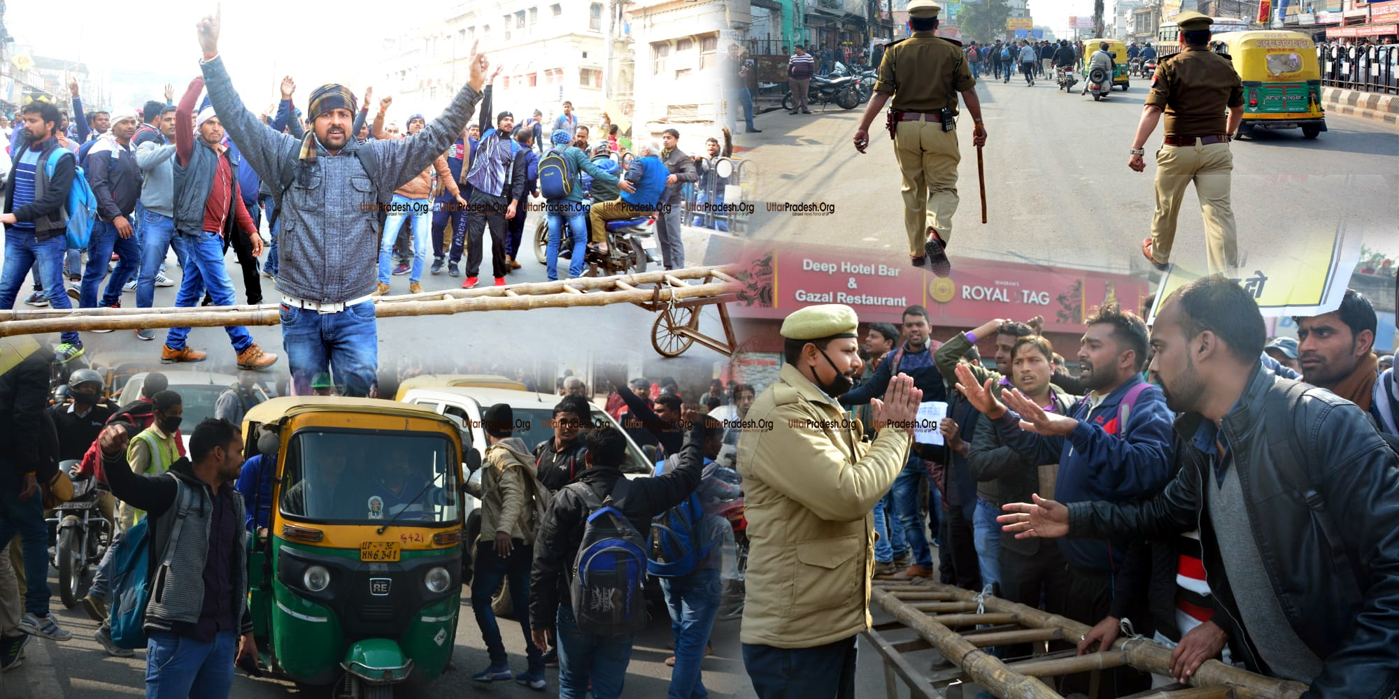 Lathi Charge on UP Police Recruitment 2013 candidates in Lucknow
